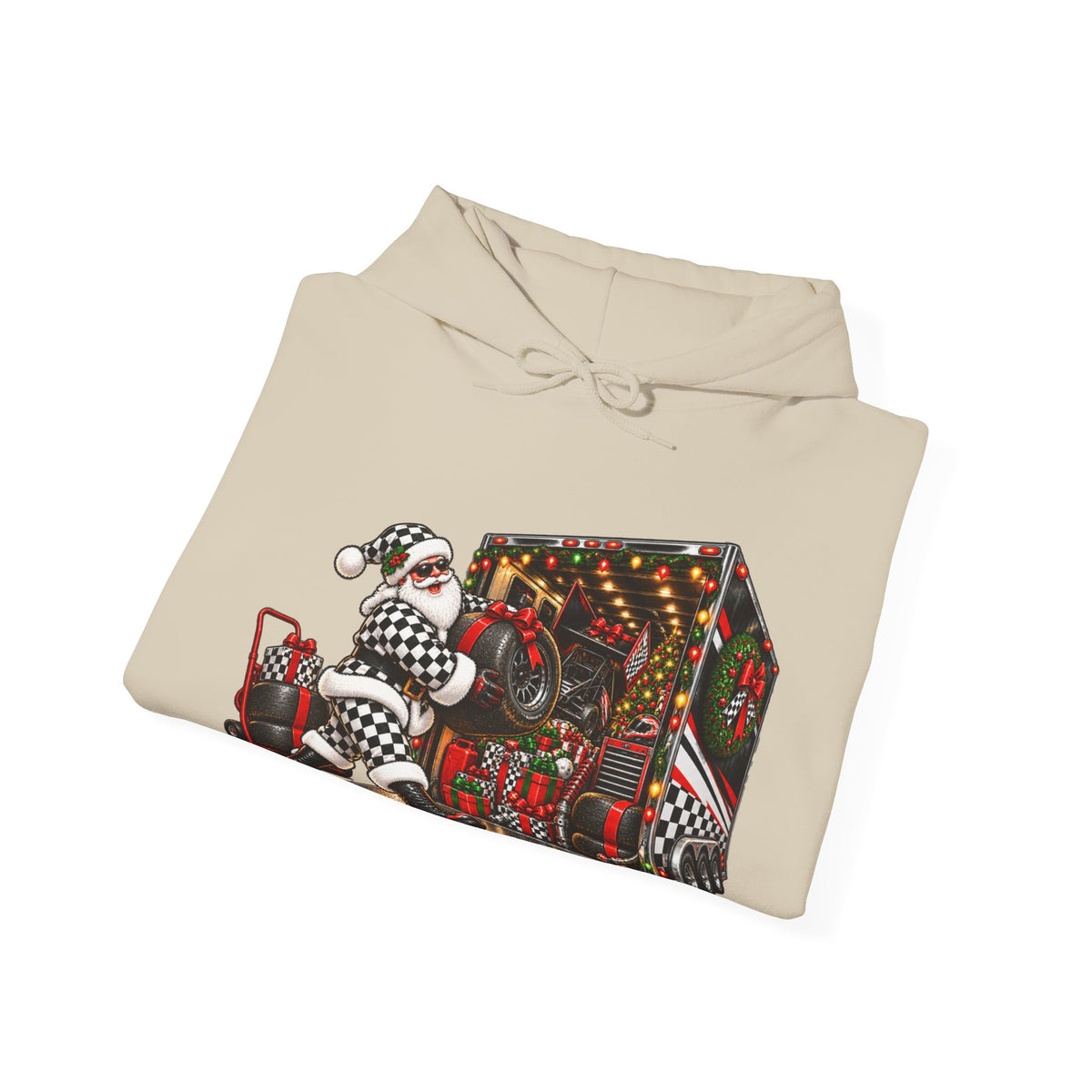 Racing Santa Racemas Call Hauler Christmas Hoodie