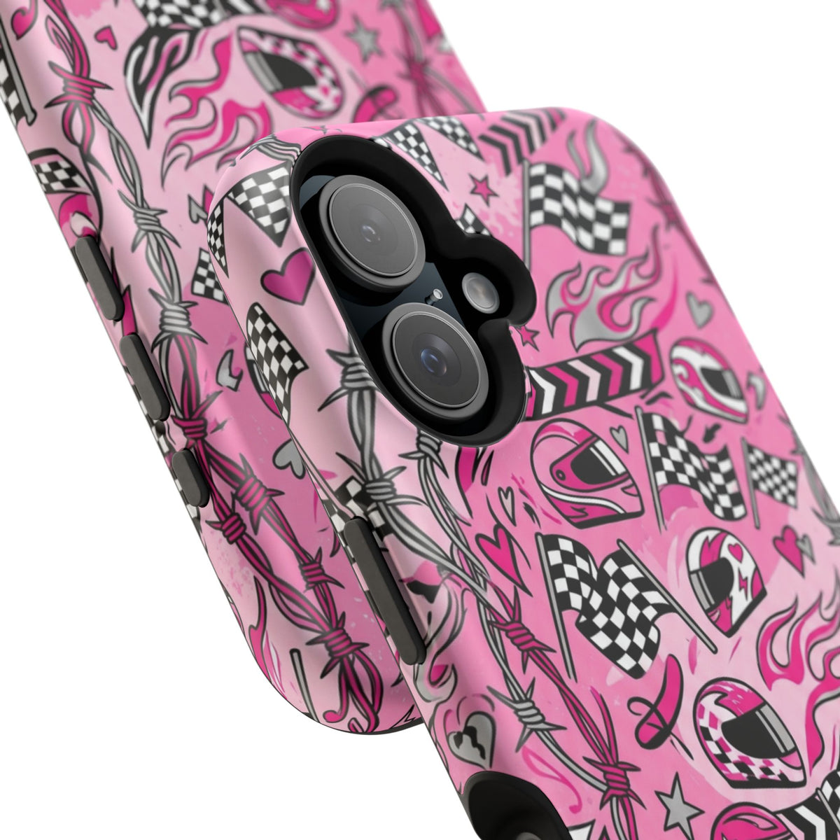 Pink Racing Helmets Magnetic Phone Case