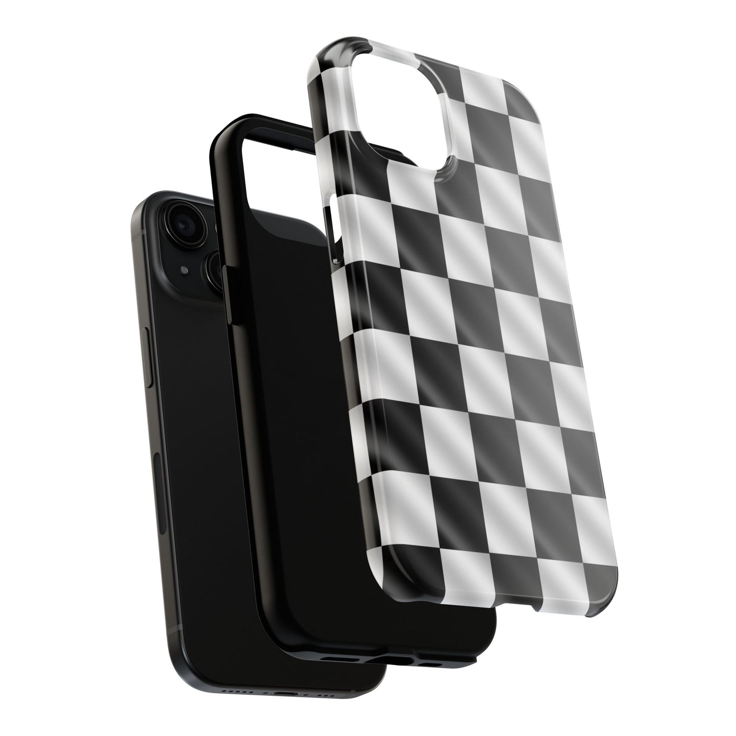 3D Effect Checkered Flag Tough Phone Cases
