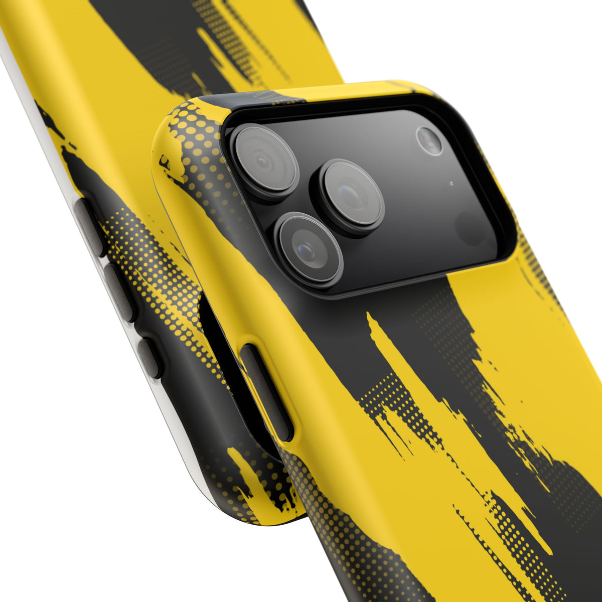 Yellow Black Abstract Brushstroke Magnetic Phone Case