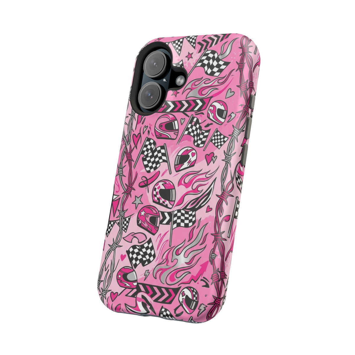 Pink Racing Helmets Magnetic Phone Case