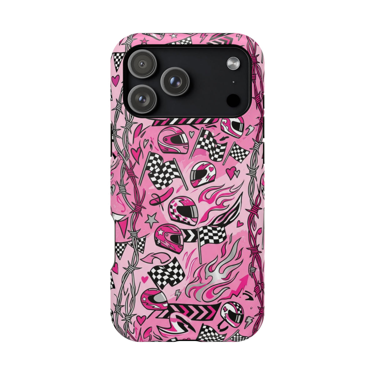 Pink Racing Helmets Magnetic Phone Case