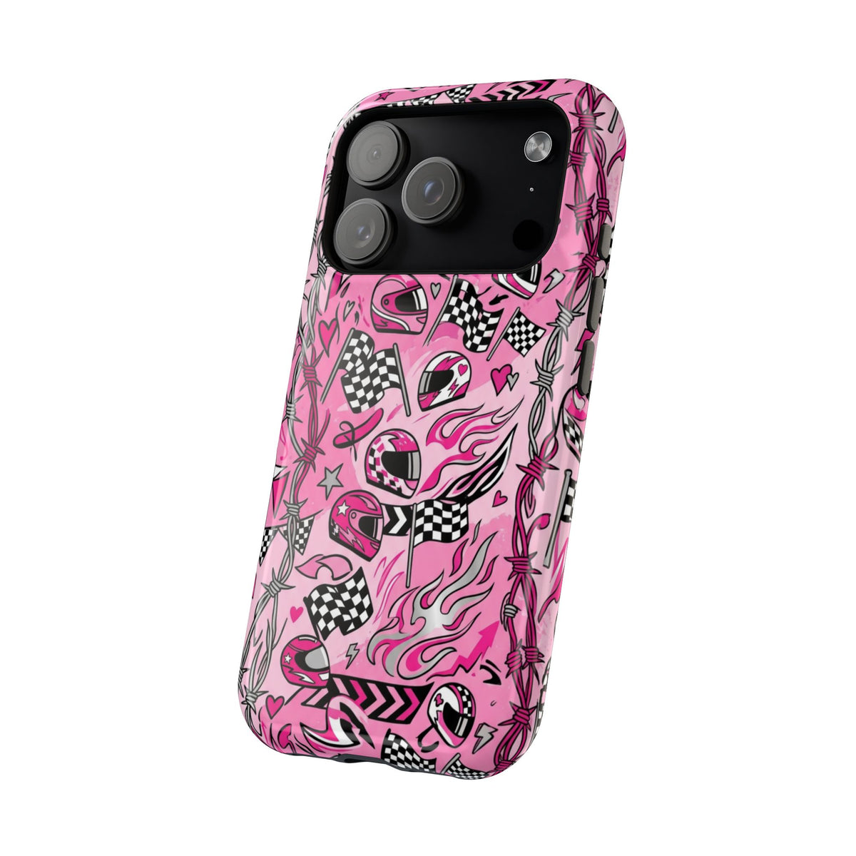 Pink Racing Helmets Magnetic Phone Case