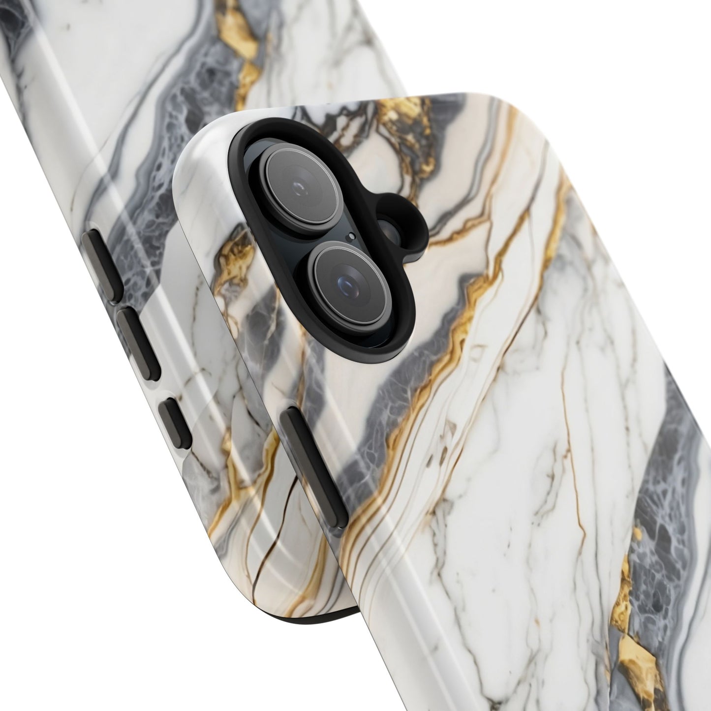 White Gold Marble Tough Phone Cases