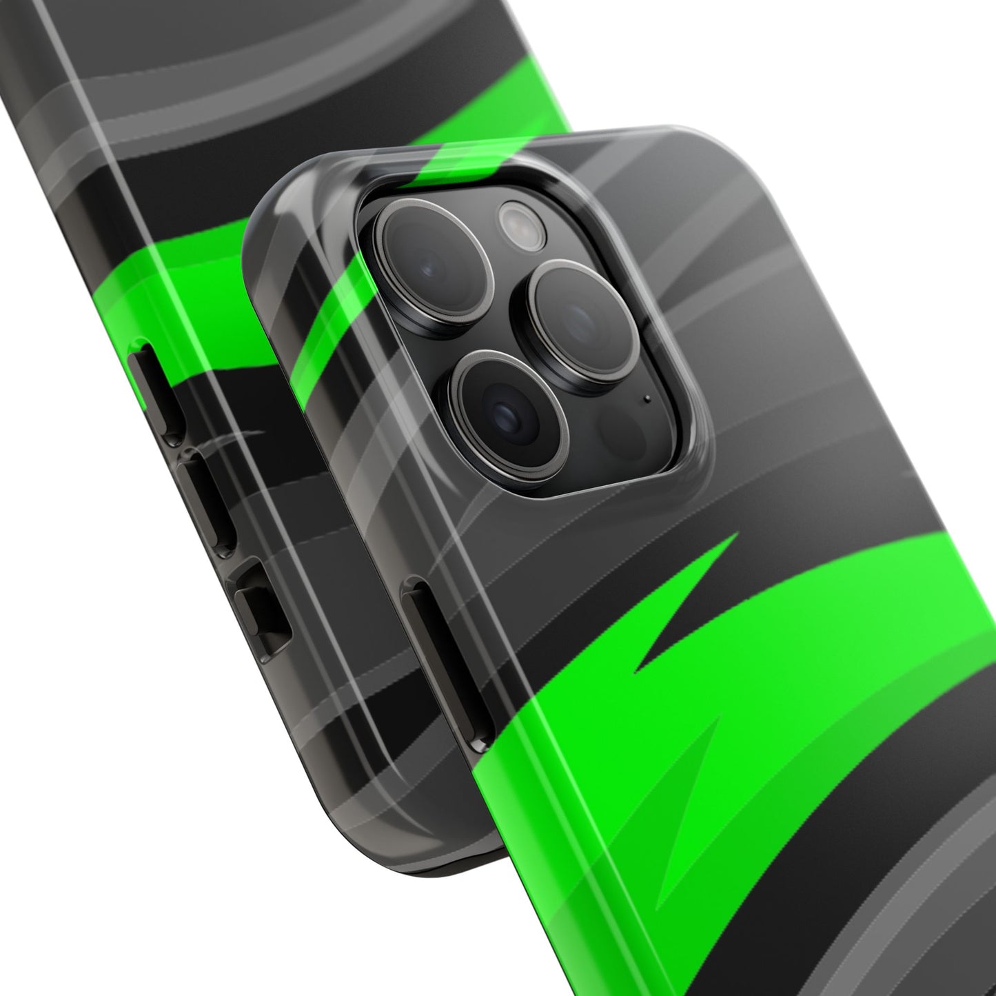 Racing Graphic Green/Black/Gray Tough Phone Cases