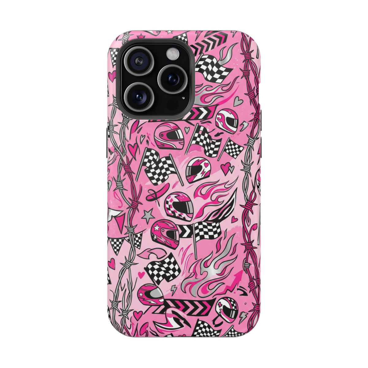 Pink Racing Helmets Magnetic Phone Case
