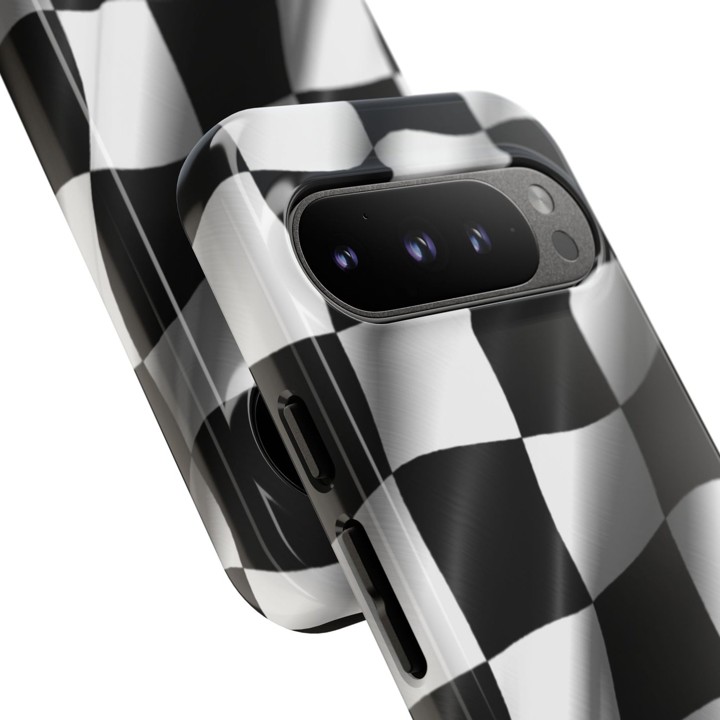 Racing Phone Case, Checkered Flag Design, Tough Case