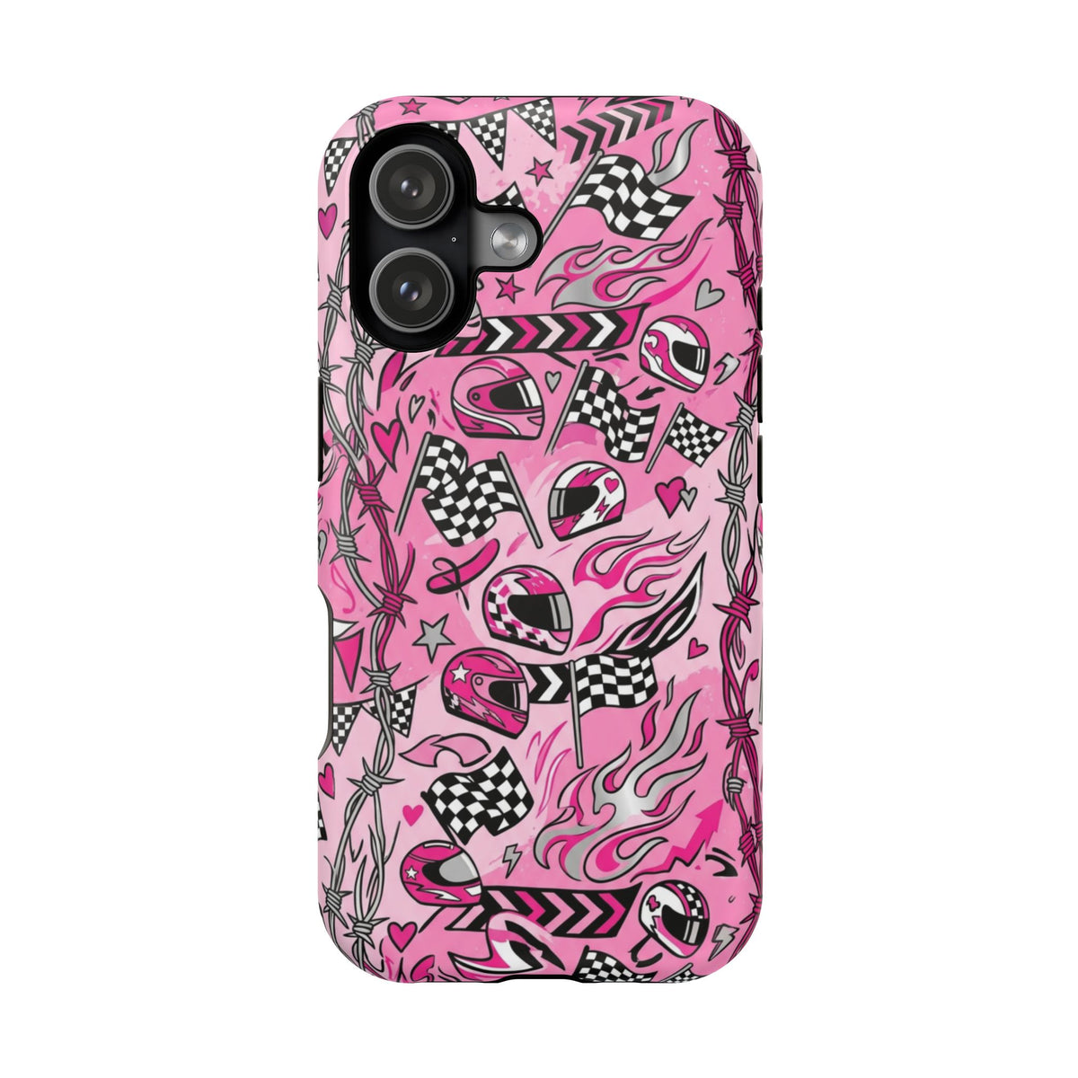Pink Racing Helmets Magnetic Phone Case