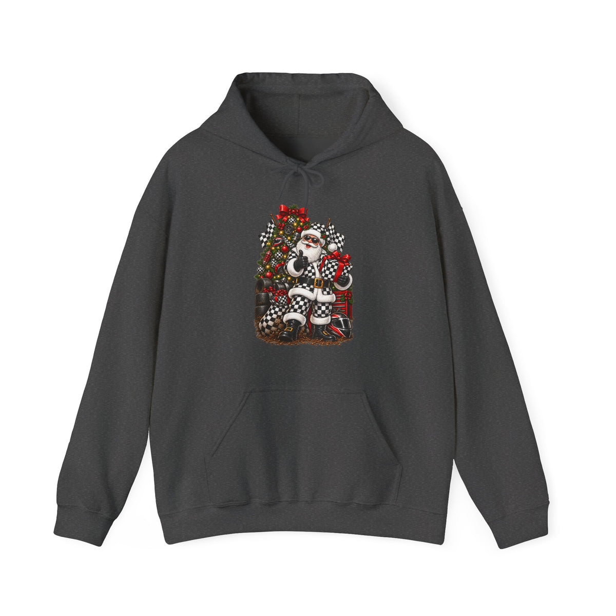 Racing Santa Christmas Holiday Hoodie