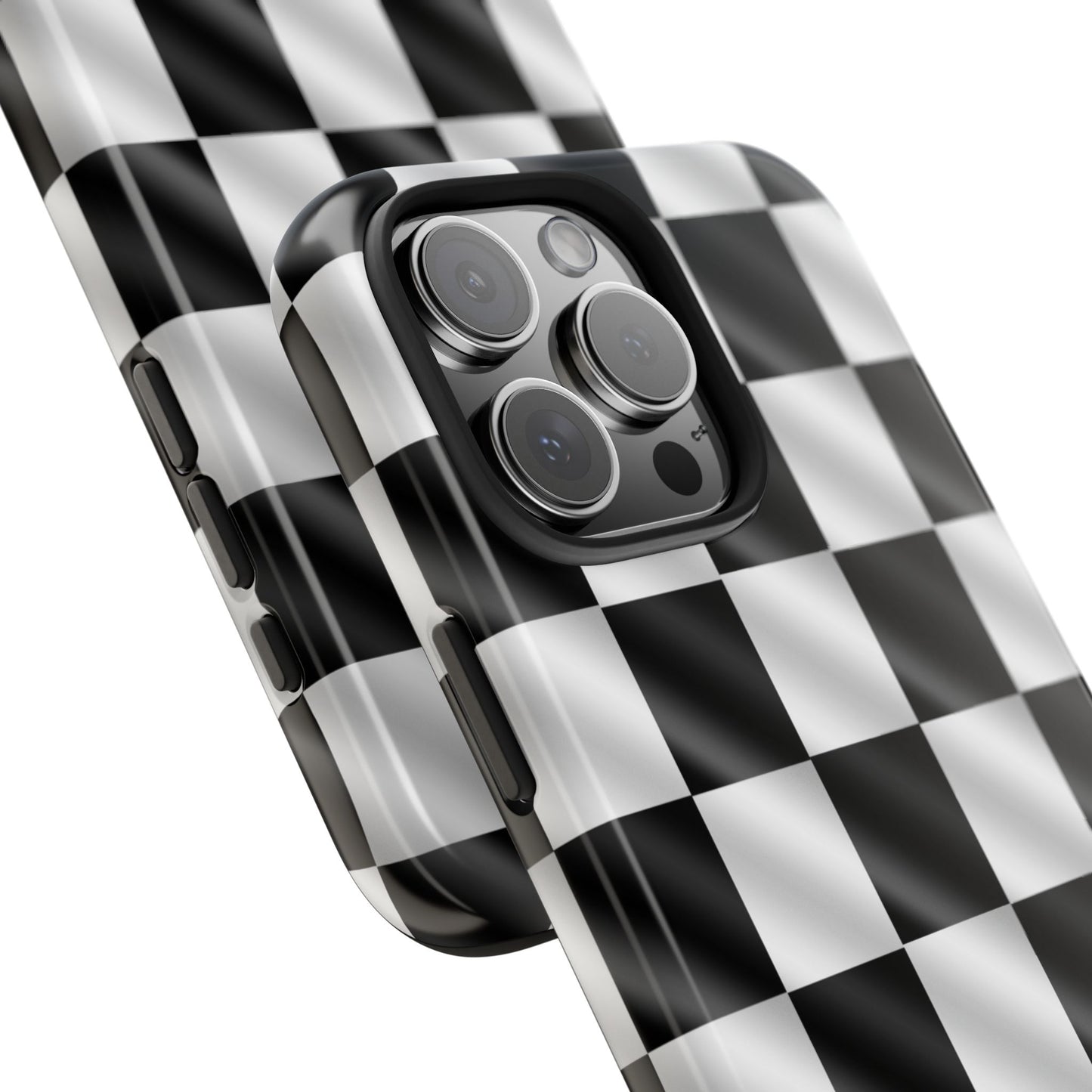 3D Effect Checkered Flag Tough Phone Cases