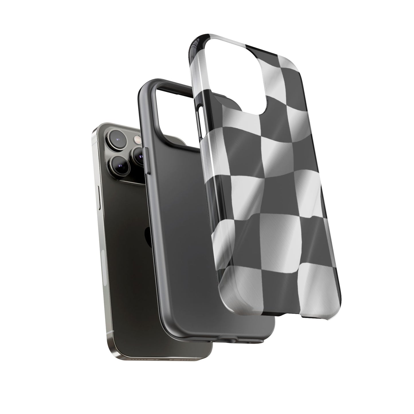 Racing Phone Case, Checkered Flag Design, Tough Case