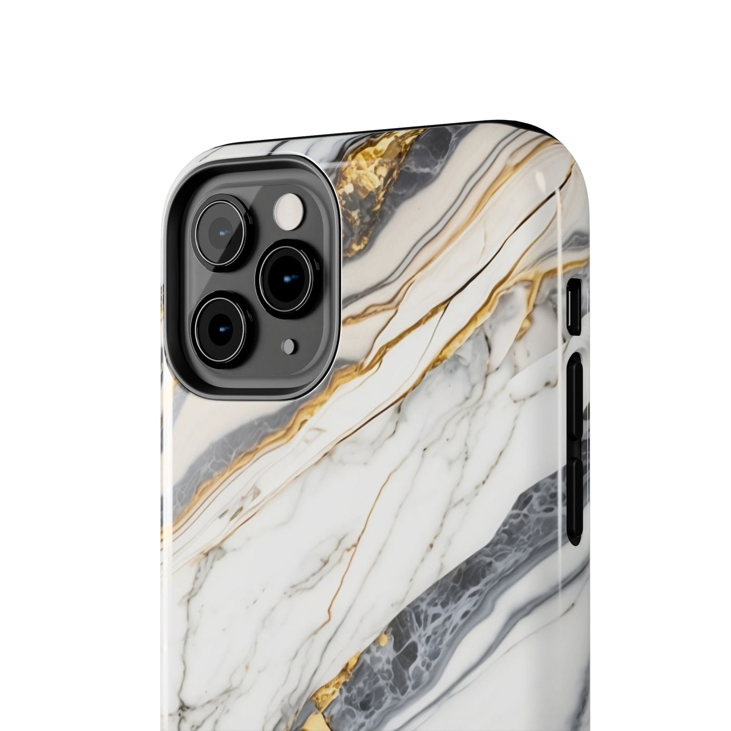 White Gold Marble Tough Phone Cases