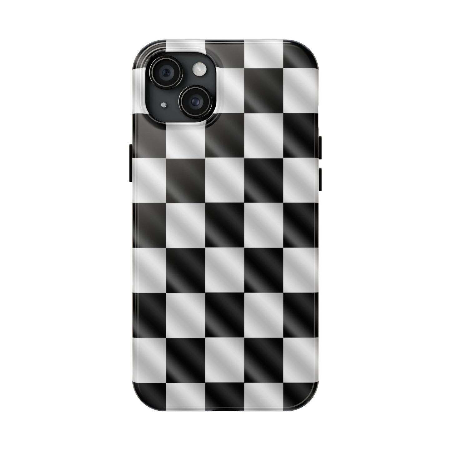 3D Effect Checkered Flag Tough Phone Cases