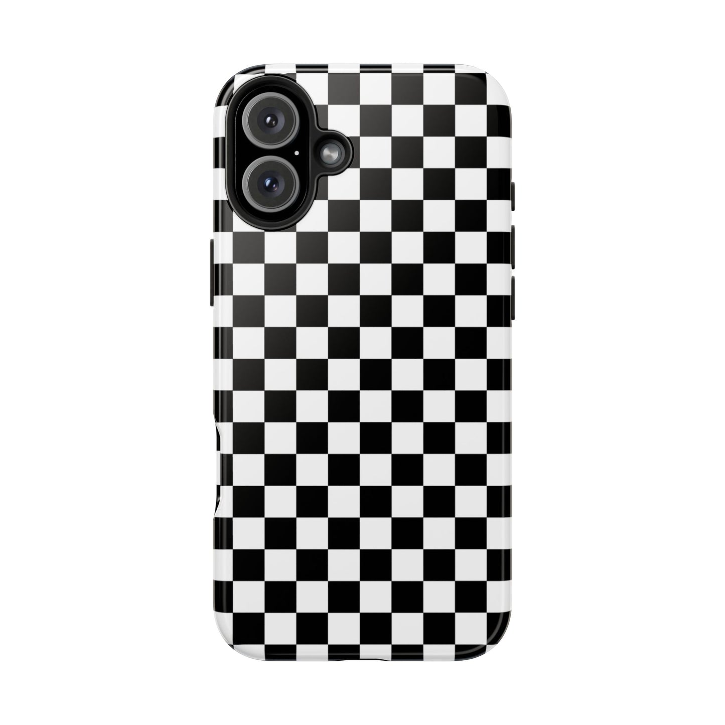 Checker Flag Tough Phone Case - Black and White Graphic Design