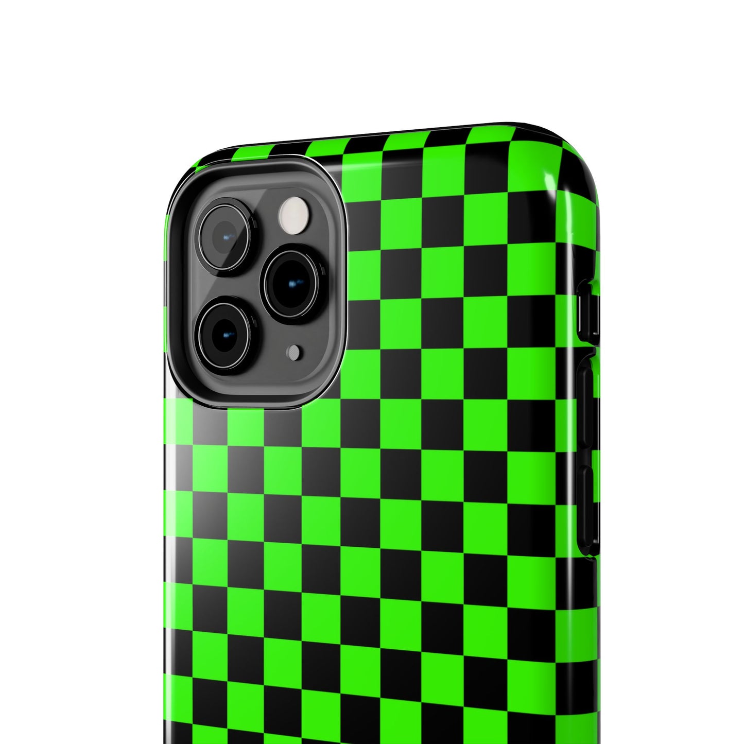 Green and Black Checkered Checkerboard Tough Phone Case
