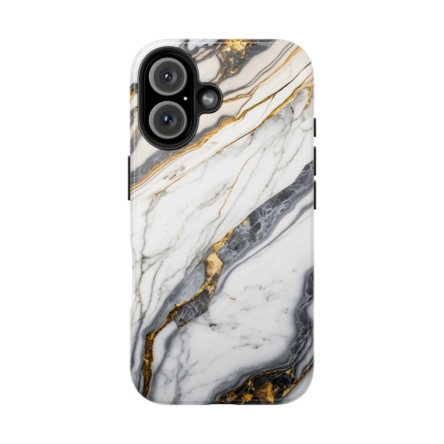 White Gold Marble Tough Phone Cases