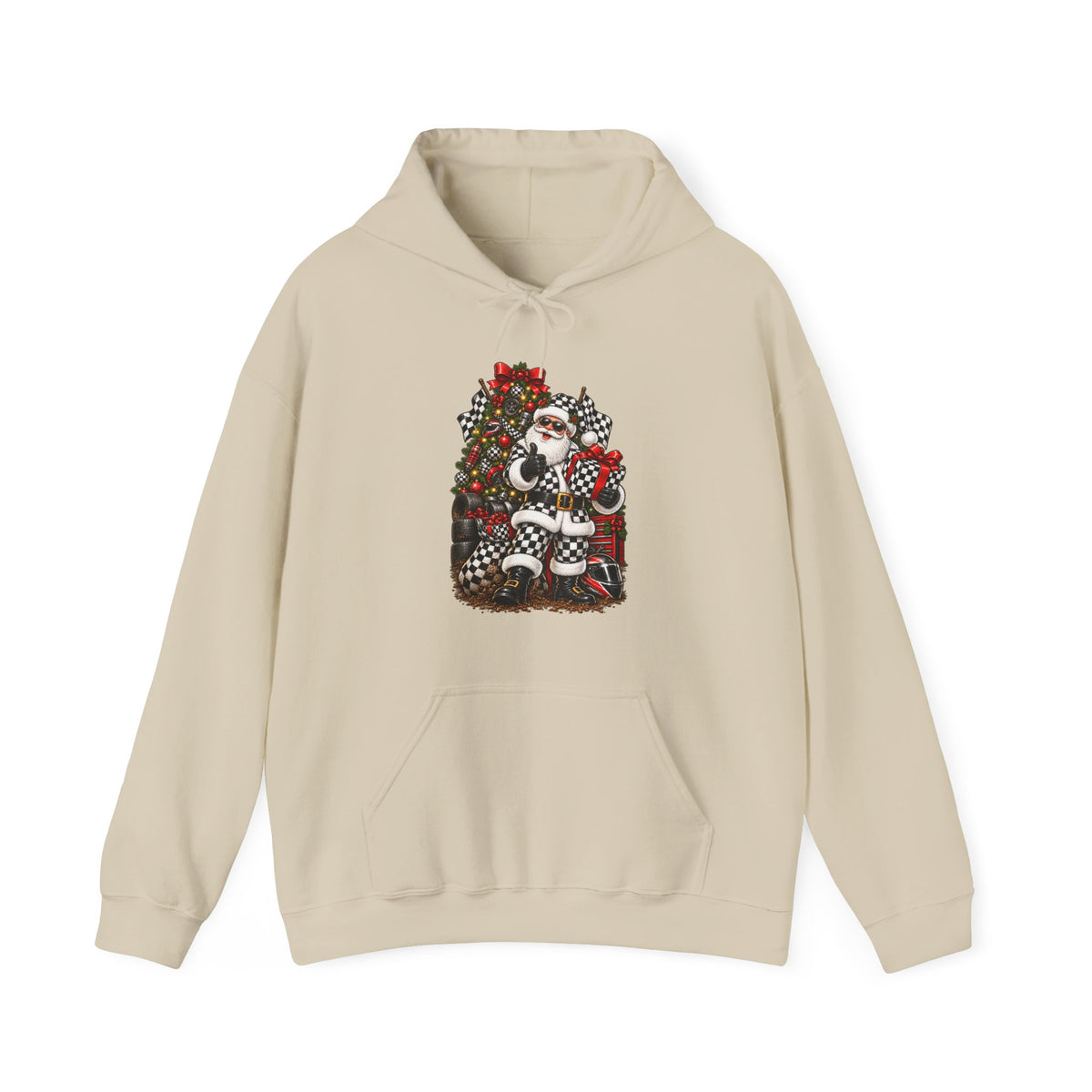 Racing Santa Christmas Holiday Hoodie
