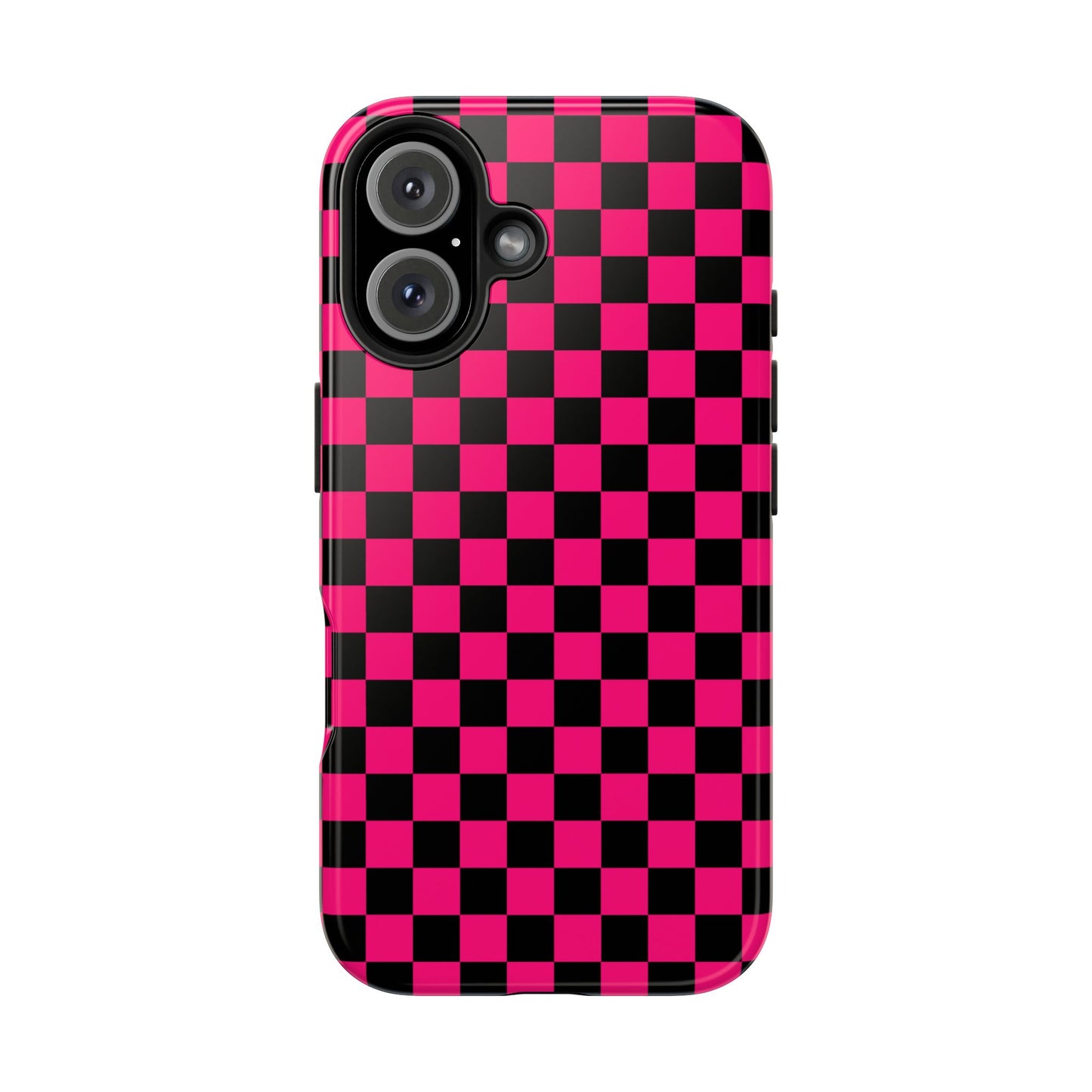 Checker Flag Graphic Pink And Black Tough Phone Cases