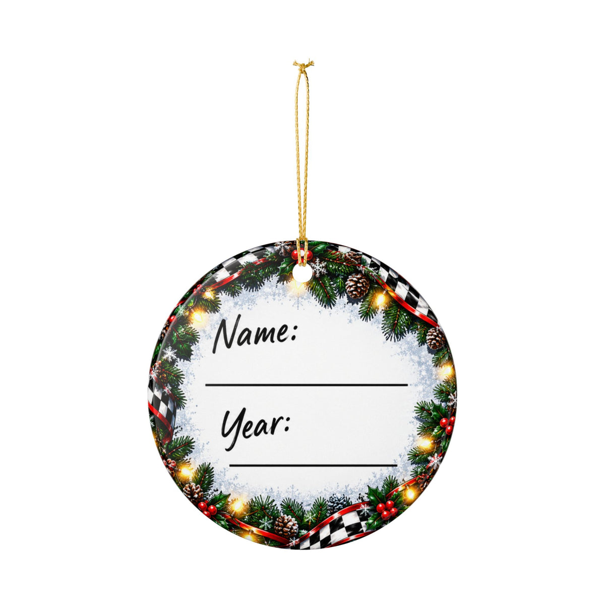 Sprint Car Santa Racing Christmas Ornament