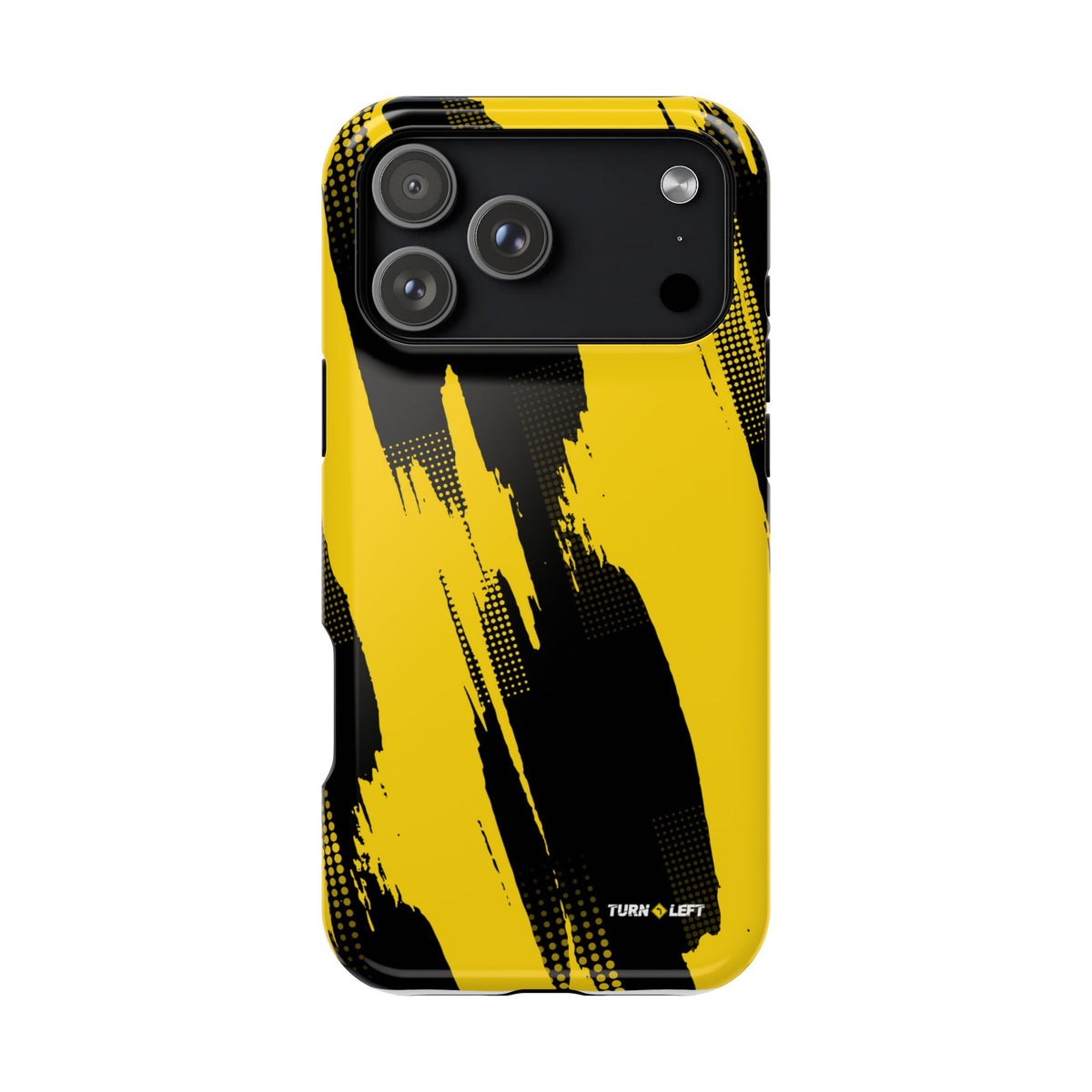 Yellow Black Abstract Brushstroke Magnetic Phone Case