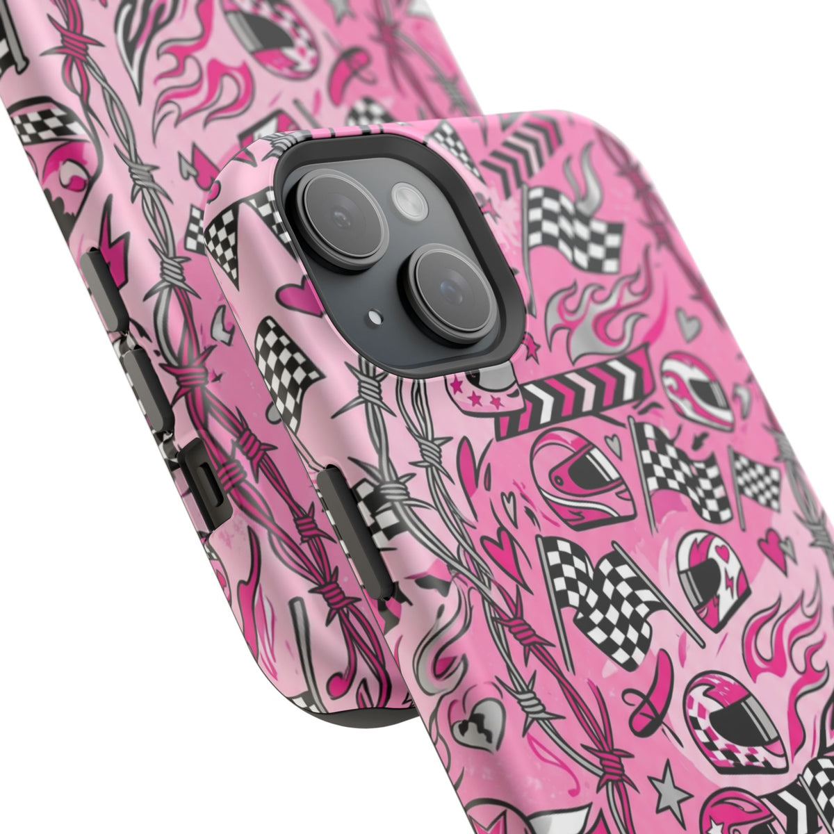 Pink Racing Helmets Magnetic Phone Case