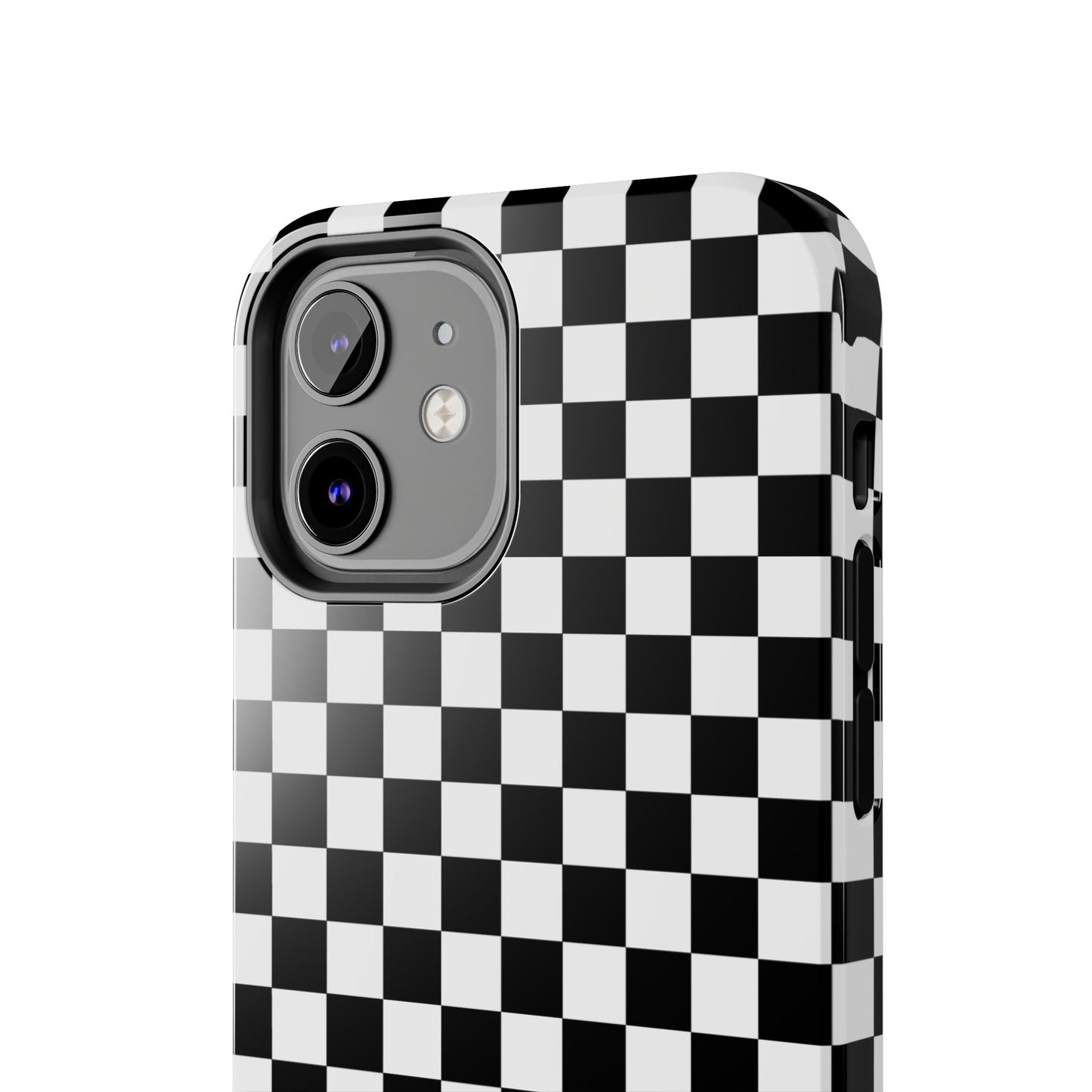 Checker Flag Tough Phone Case - Black and White Graphic Design
