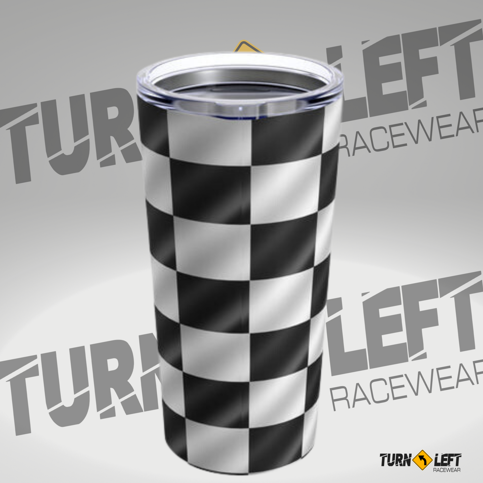 Checker Flag Tumbler Black and White Checkered Flag Tumbler, Racing Tumblers, Dirt Track Racing Travel Mugs Tumbler