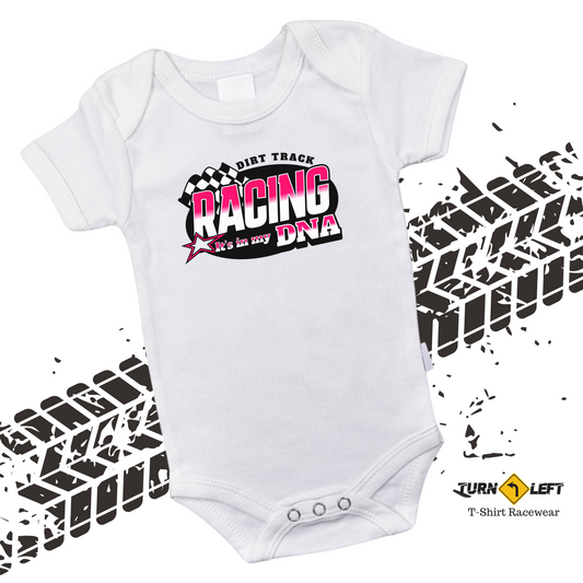 Dirt Track Racing It's In My DNA PNK Infant Jersey Bodysuit