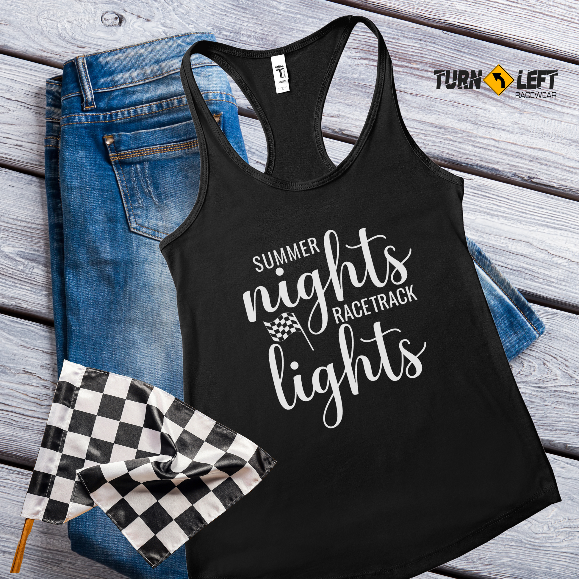 Women's Dirt Track Racing Tank Tops. Car Racing Racetrack Tank Tops, Checker Flag Racing Tank Tops