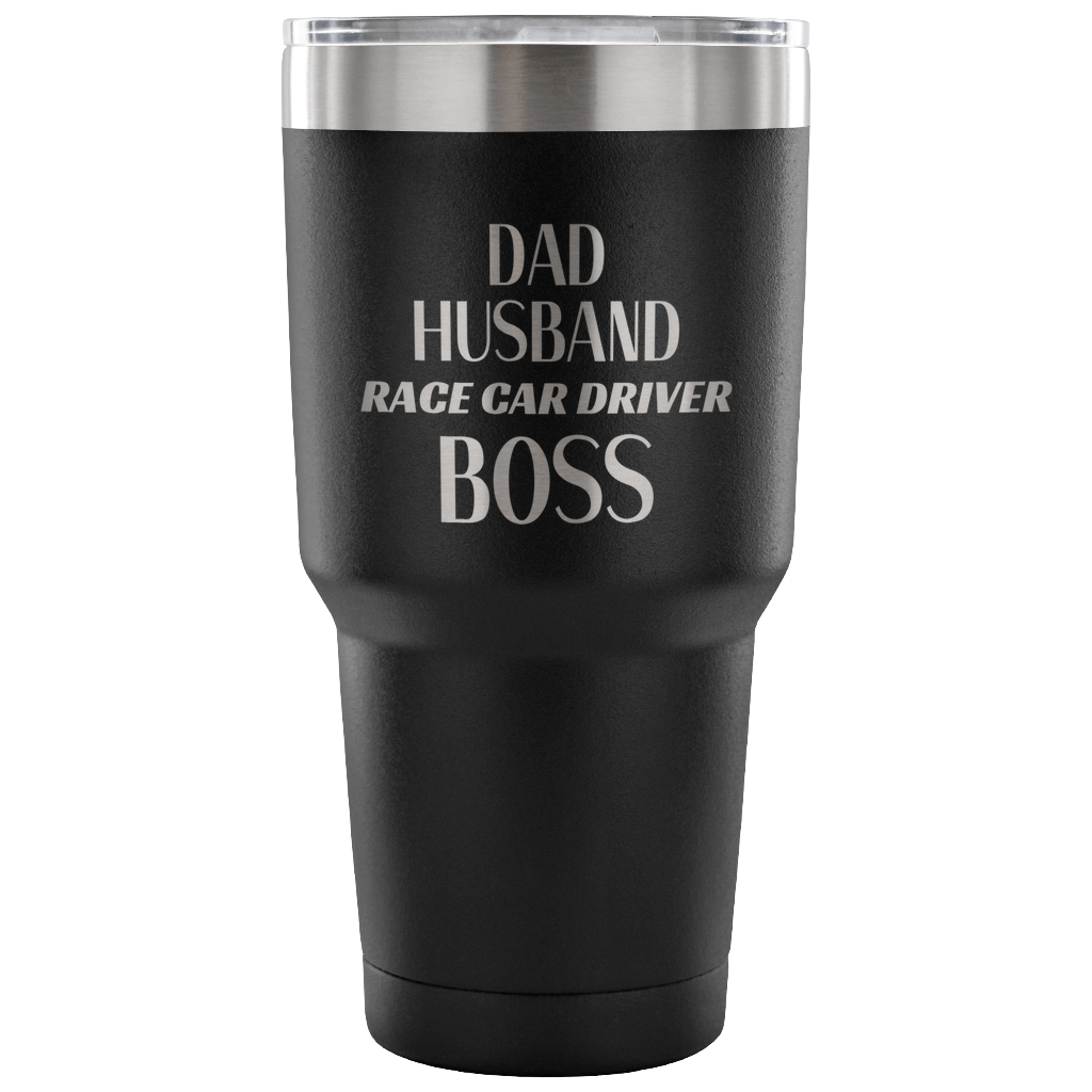 Dad Husband Race Car Driver Boss 30 oz Travel Tumbler - Turn Left T-Shirts Racewear