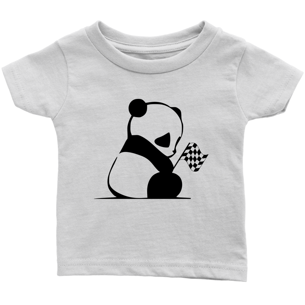 Panda Racing Checkered Flag Infant T-Shirt - Turn Left T-Shirts Racewear