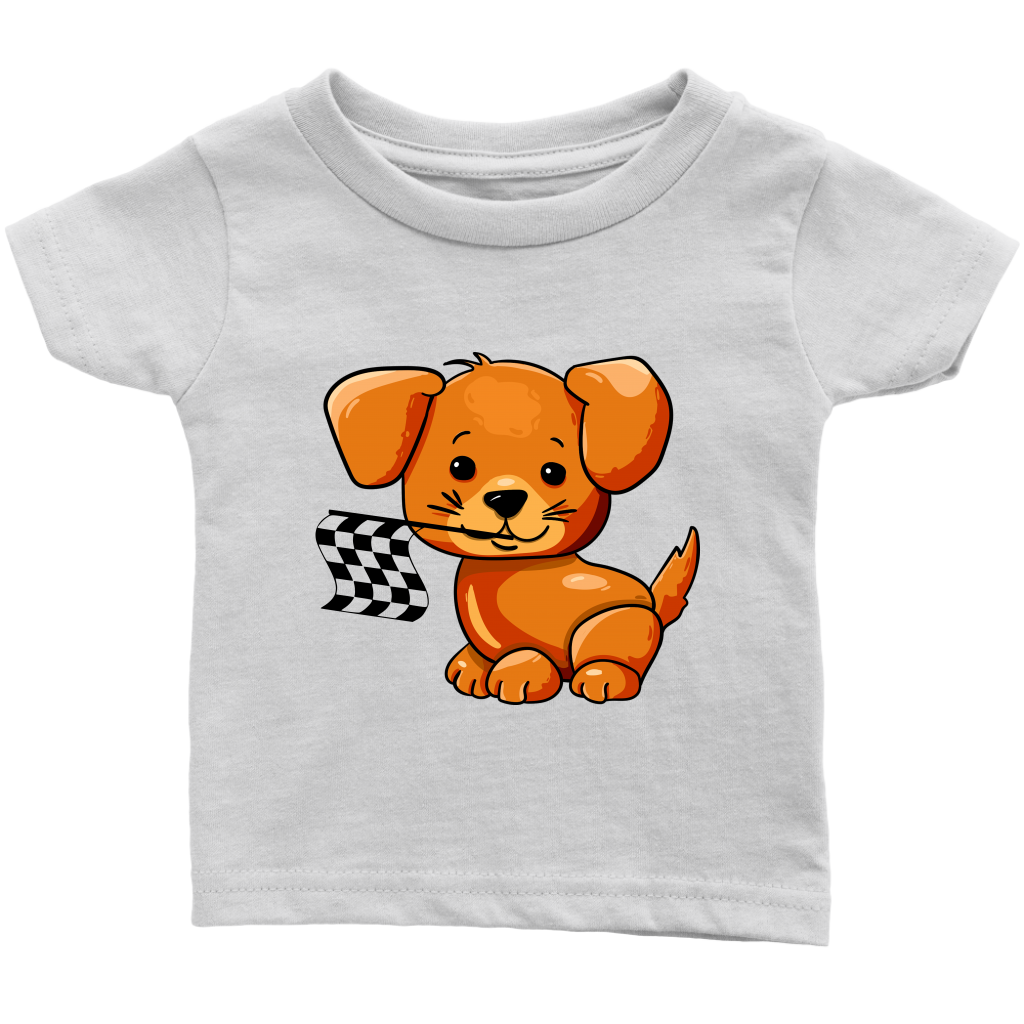Puppy Racing Fan Infant T-Shirt - Turn Left T-Shirts Racewear