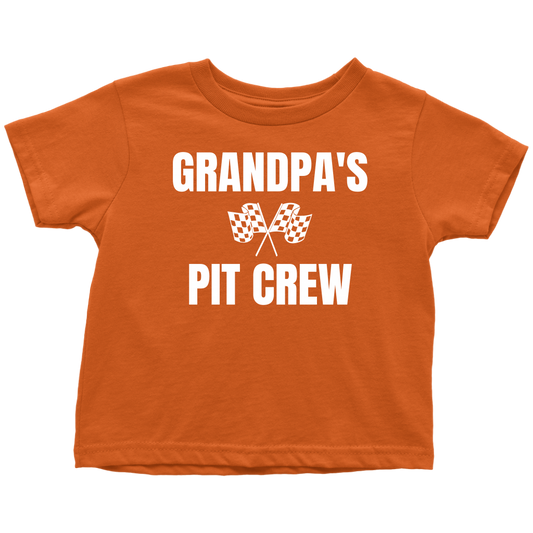 Grandpa's Pit Crew Toddler T-Shirt - Turn Left T-Shirts Racewear