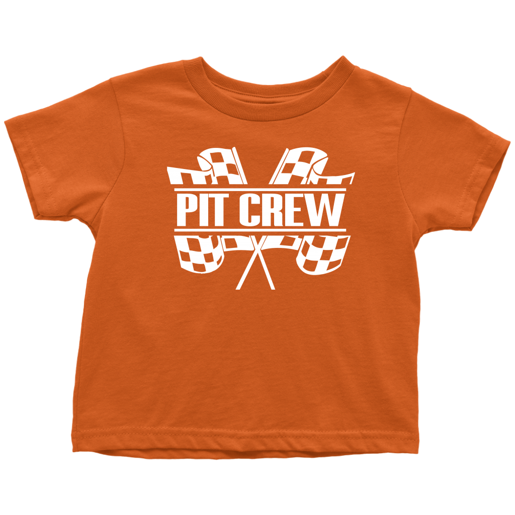 Pit Crew (WHT) Toddler T-Shirt - Turn Left T-Shirts Racewear