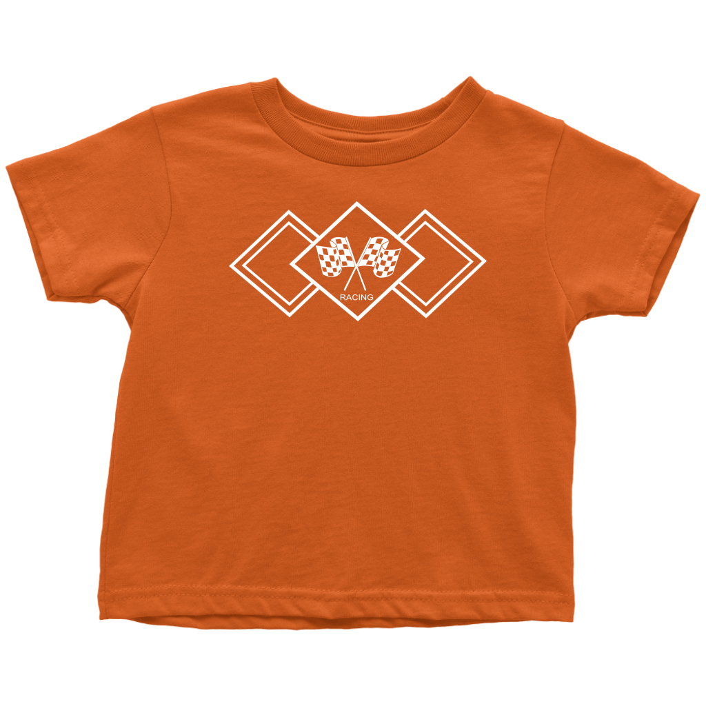 Checkered Flag Racing Design Toddler T-Shirt - Turn Left T-Shirts Racewear