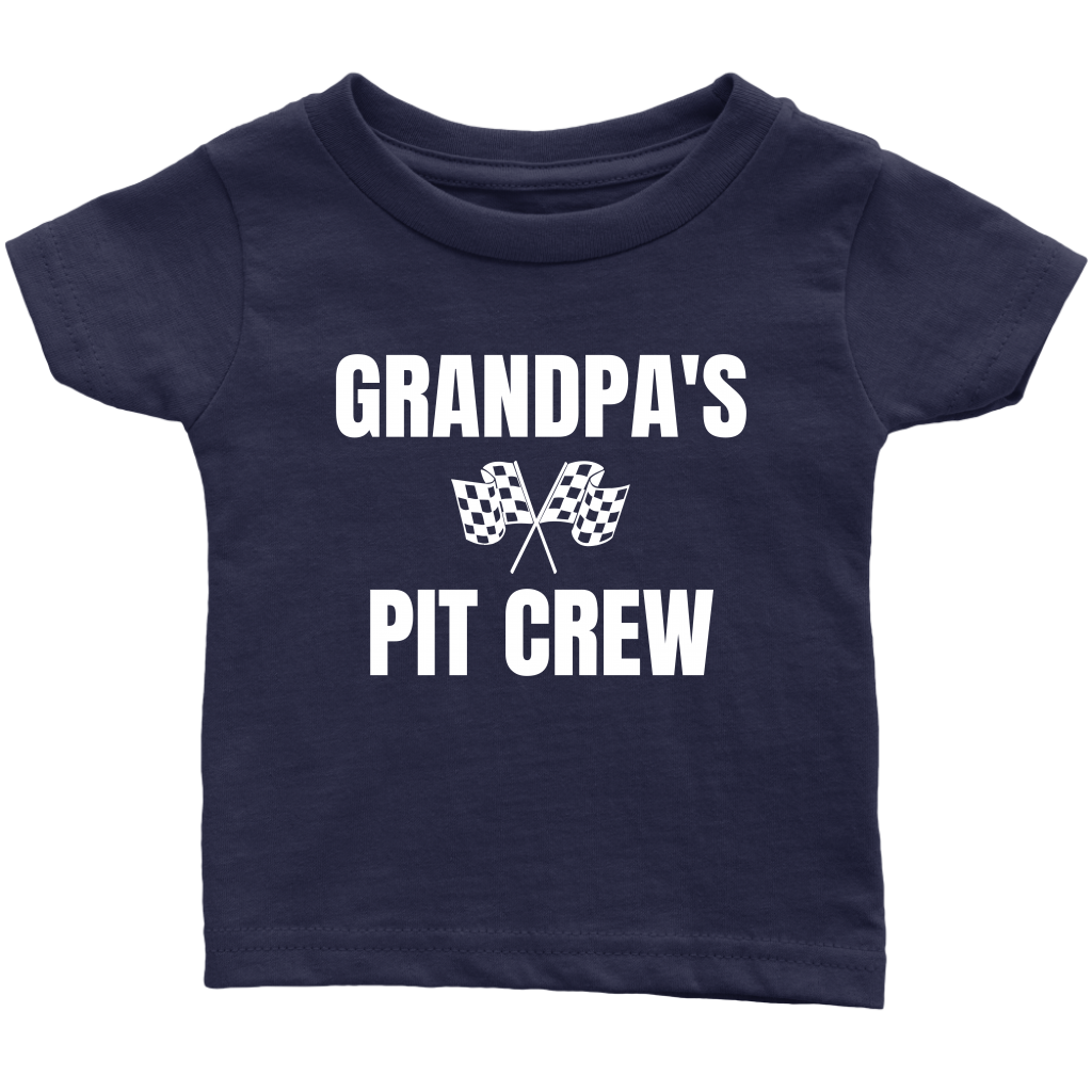 Grandpa's Pit Crew Infant T-Shirt - Turn Left T-Shirts Racewear