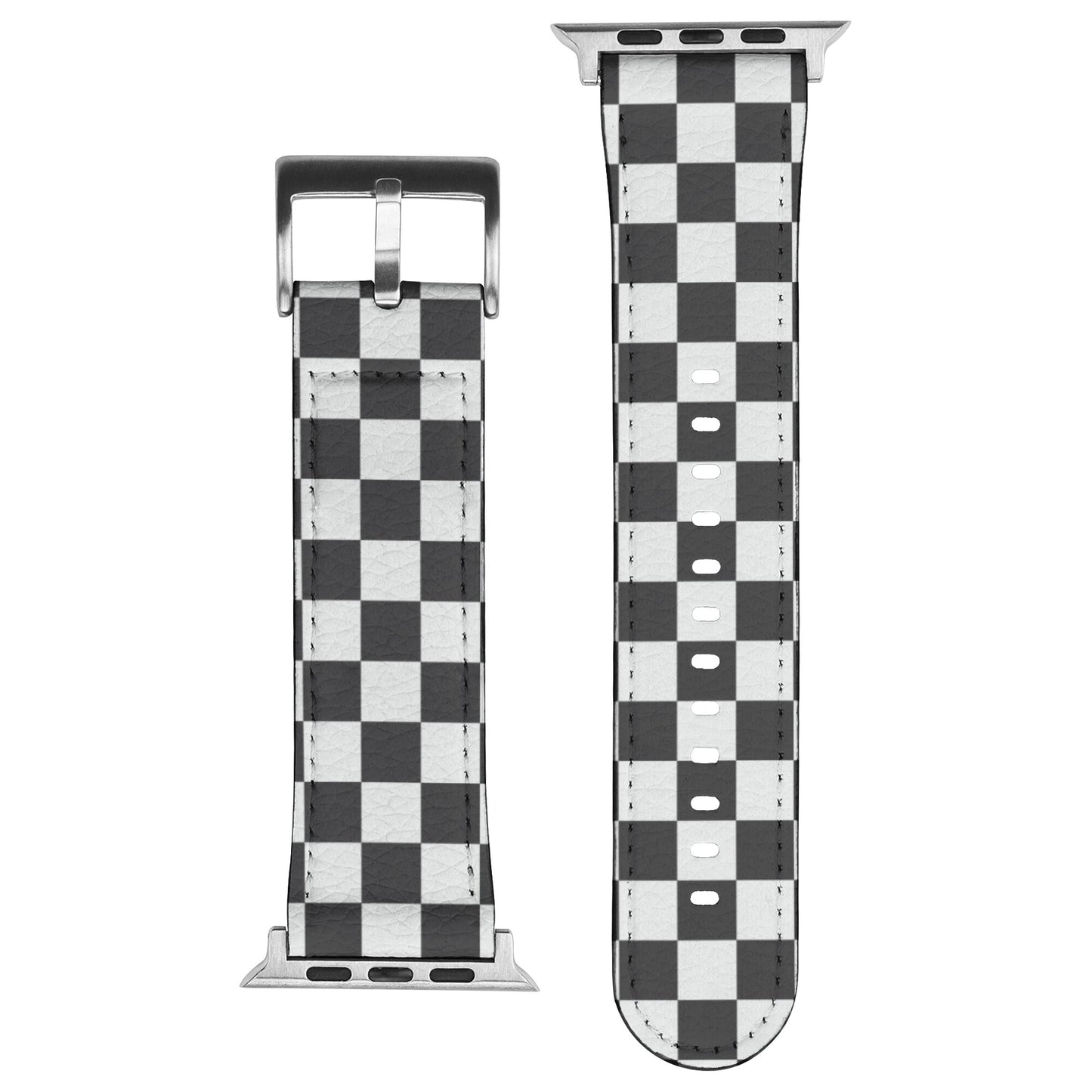 Leather Checkered Flag Apple Watch Band