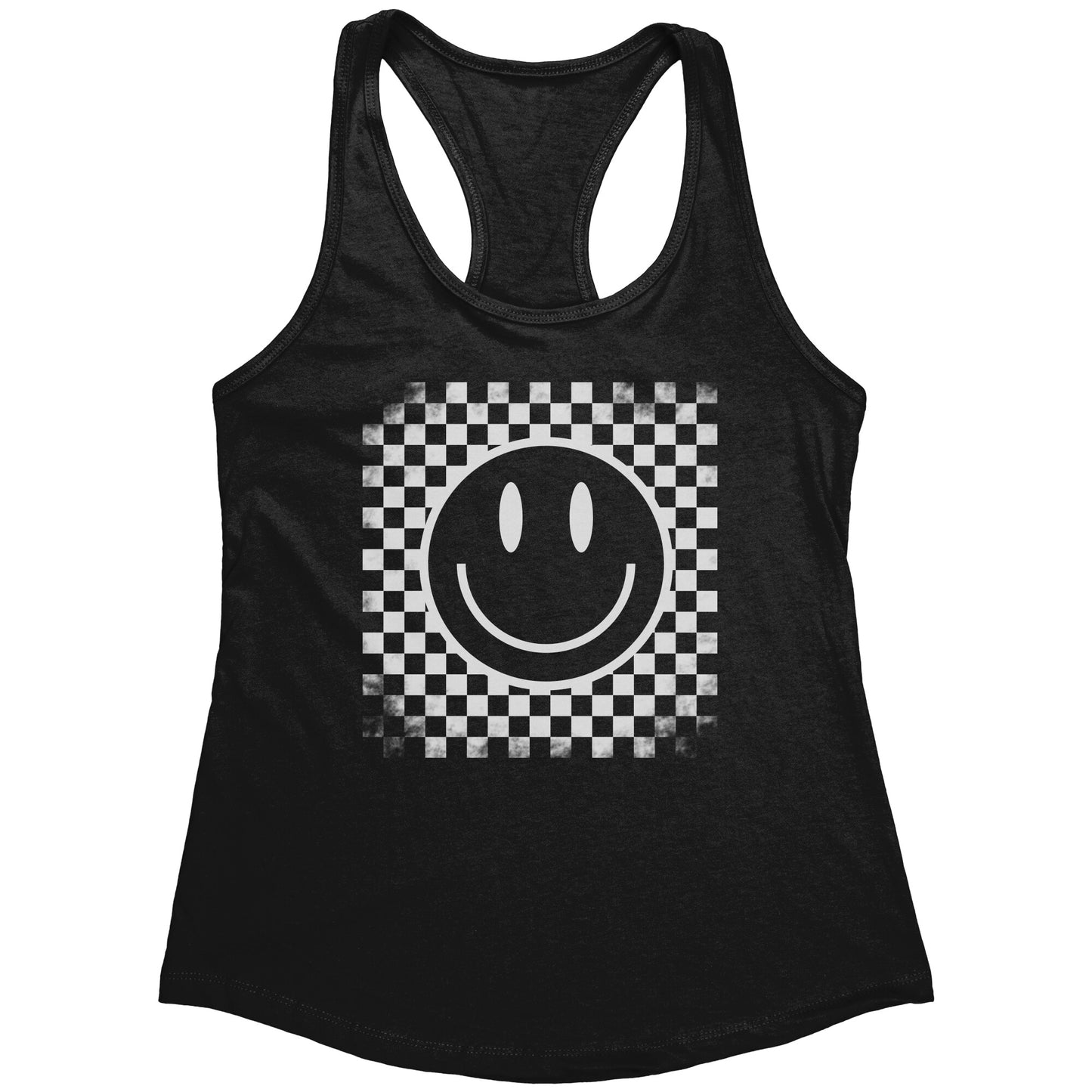 Checkered Flag Happy Face Tank Top