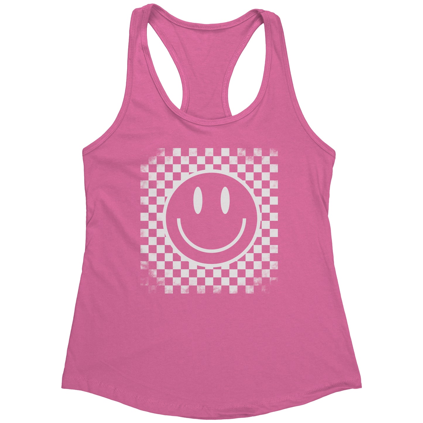 Checkered Flag Happy Face Tank Top