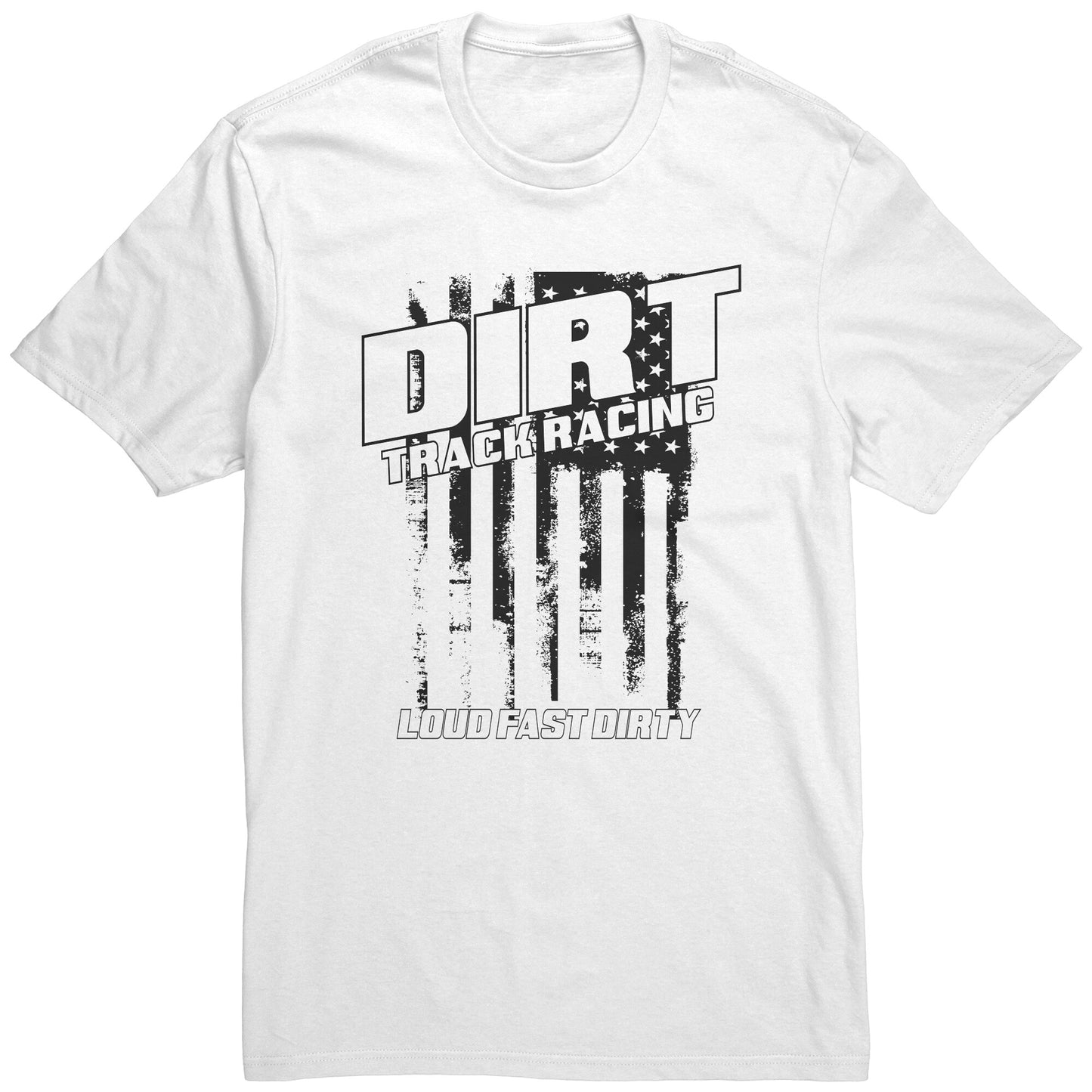 Dirt Track Racing Distress Black US Flag Men's T-Shirt