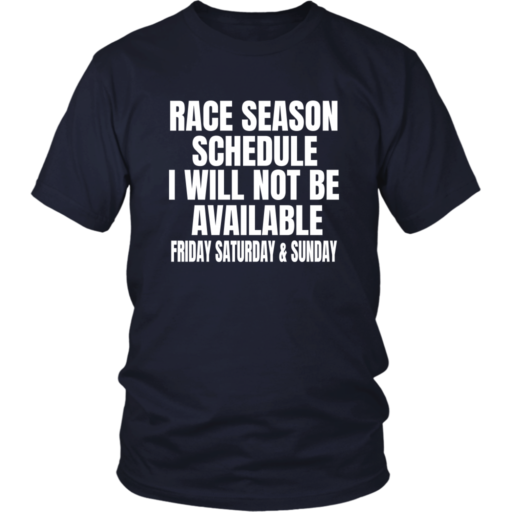 Race Season Schedule T-Shirt - Turn Left T-Shirts Racewear