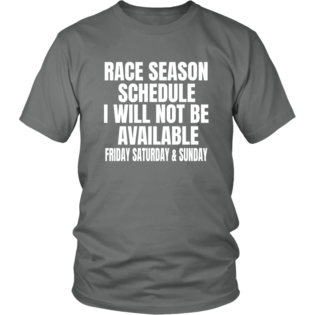 Race Season Schedule T-Shirt - Turn Left T-Shirts Racewear