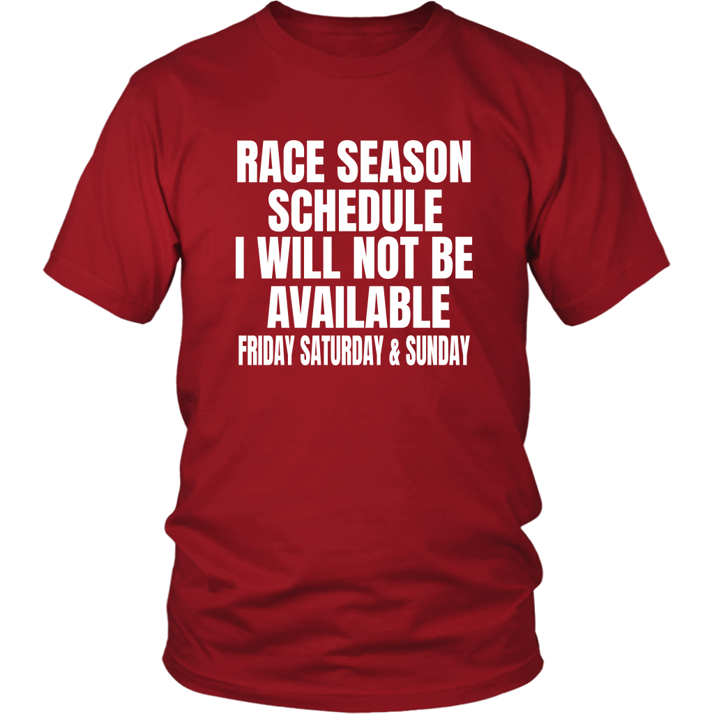 Race Season Schedule T-Shirt - Turn Left T-Shirts Racewear