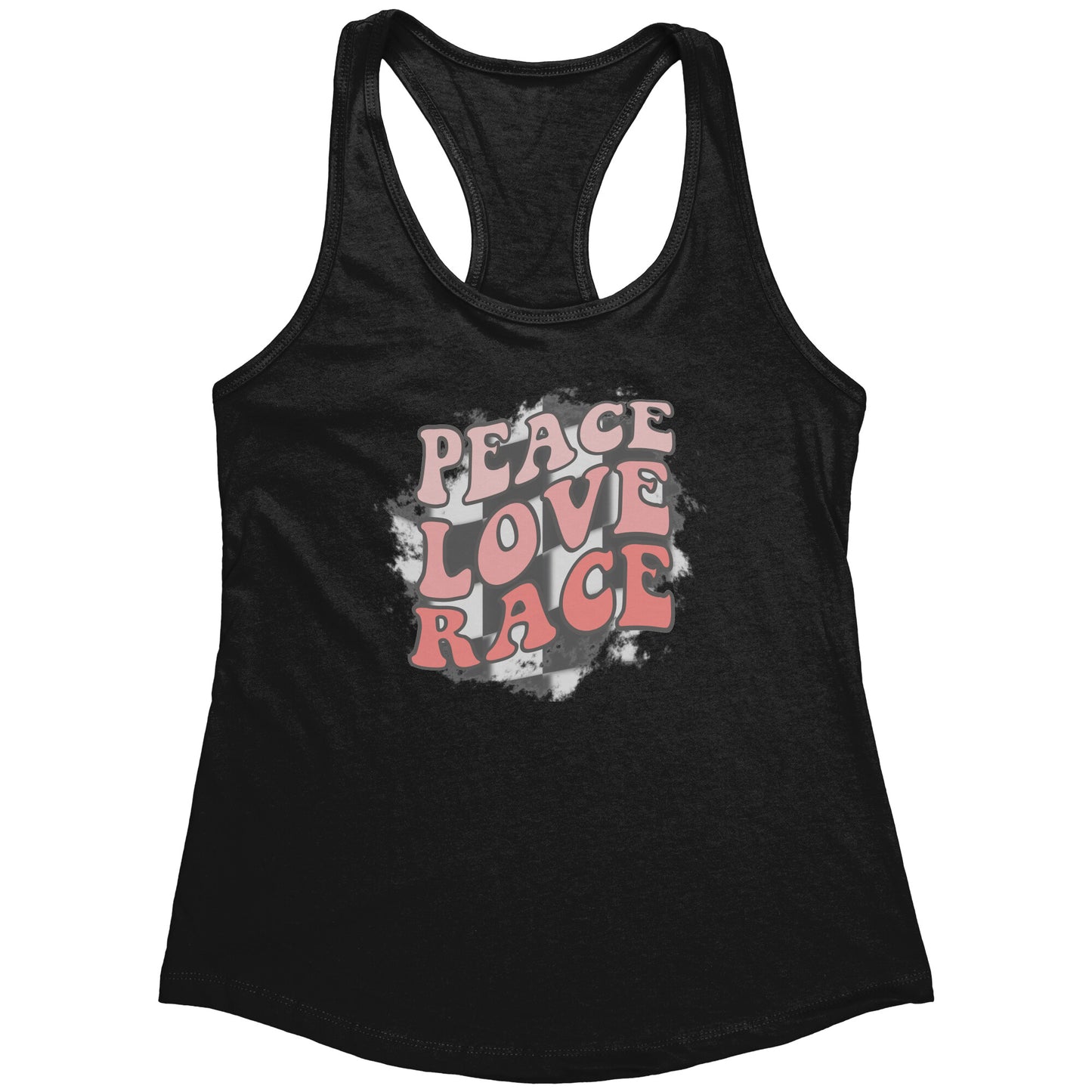 Peace Love Race Checkered Flag Tank Top