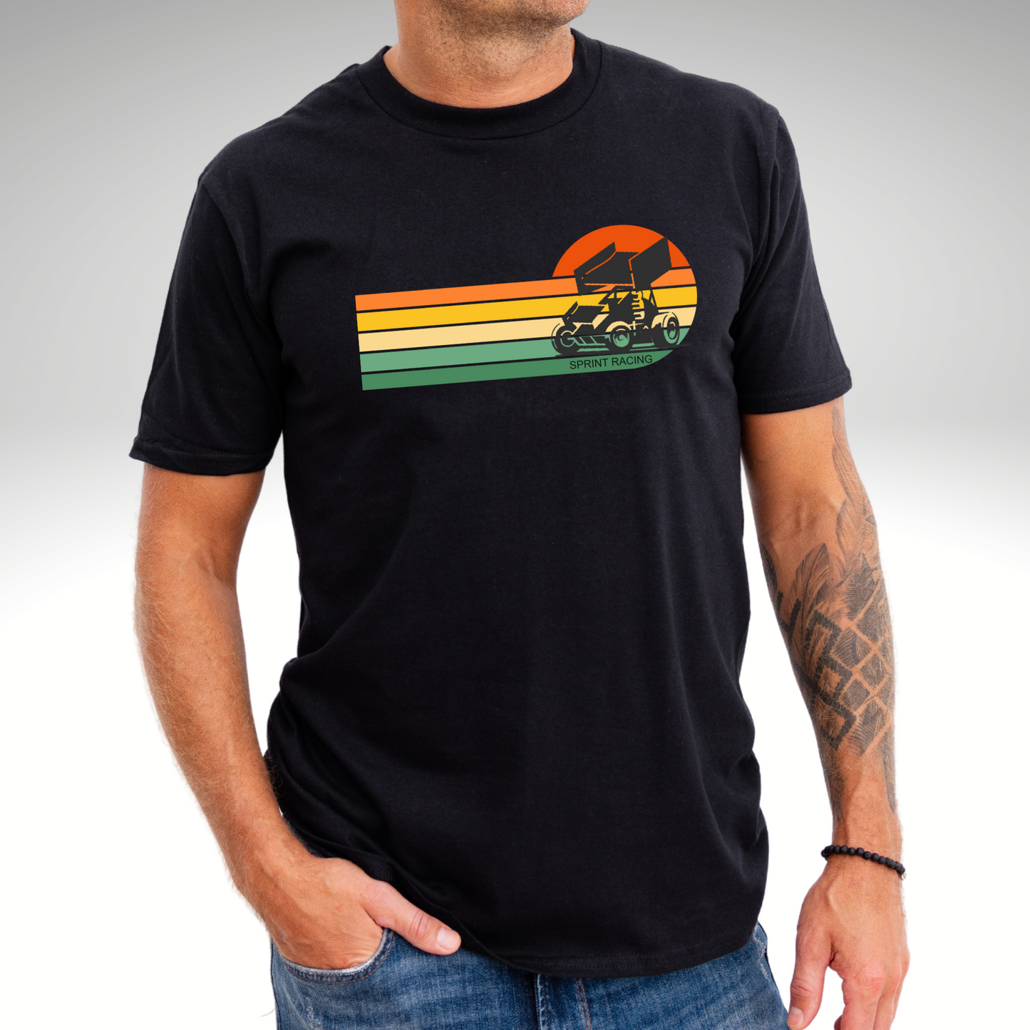 Retro Sprint Car Dirt Track Racing T-Shirts 