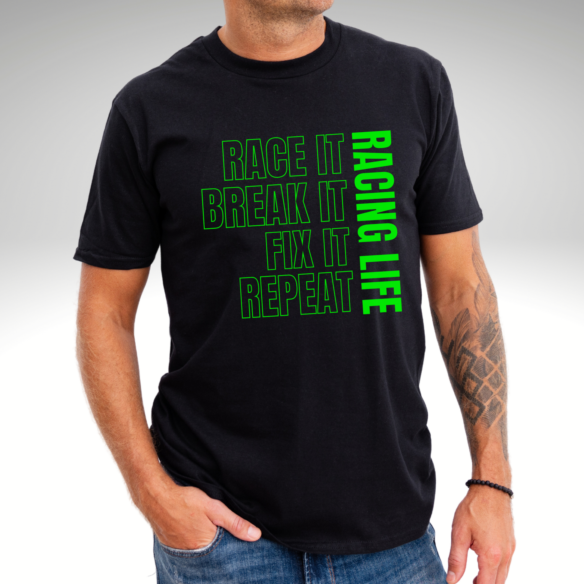 Race It Break It Fix It Repeat Racing Life T-shirts. Mens Dirt Track Racing Shirts 