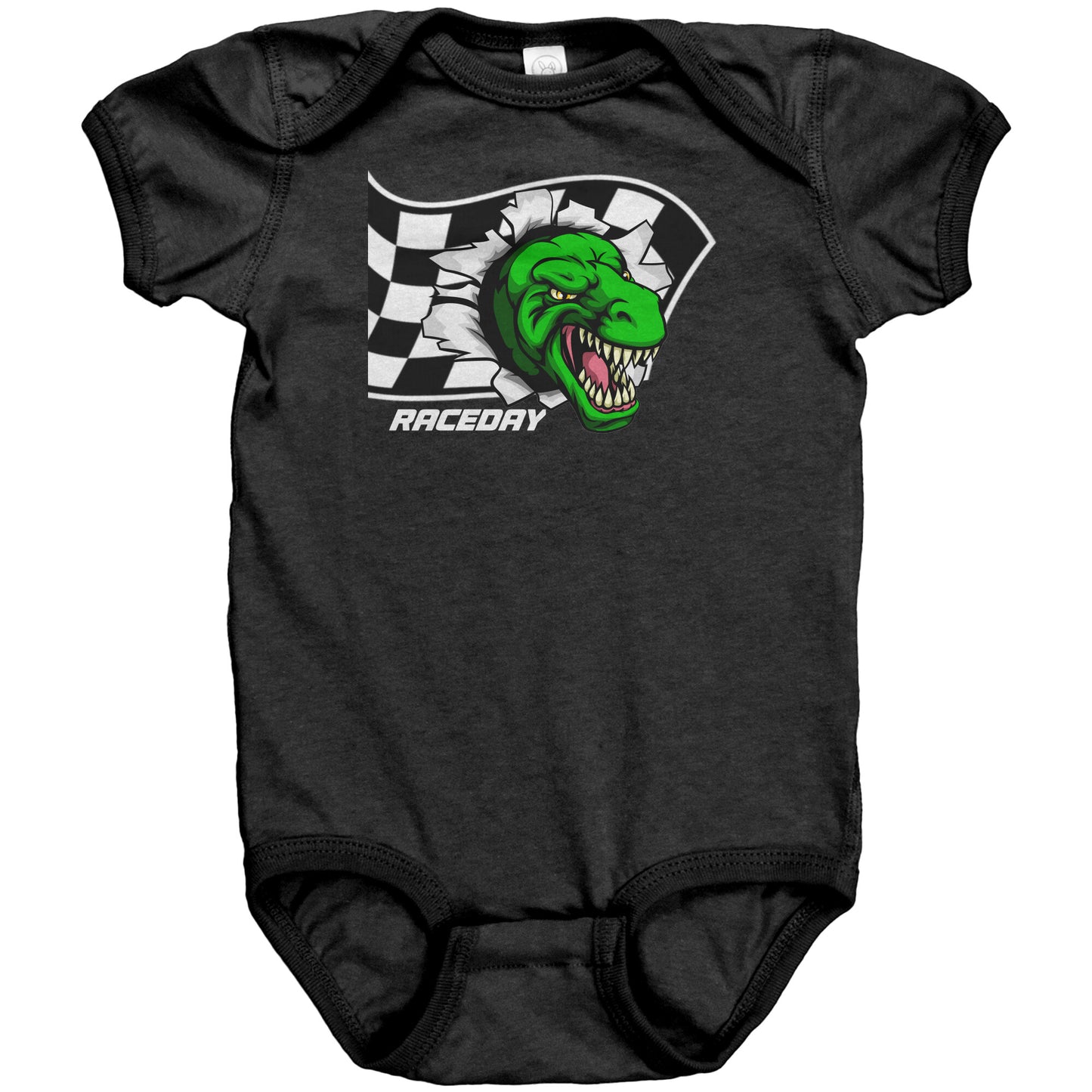 T-Rex Racing Checkered Flag Infant Bodysuit