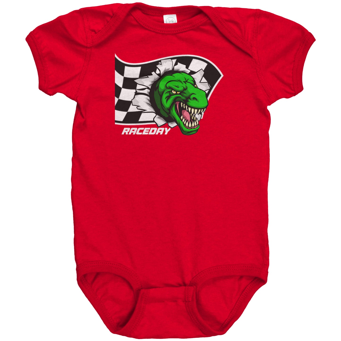 T-Rex Racing Checkered Flag Infant Bodysuit