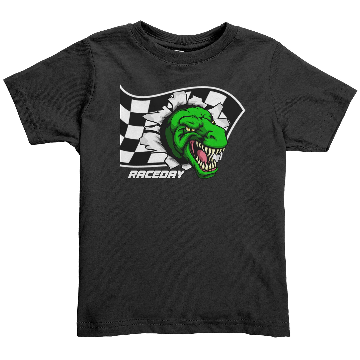 T-Rex Racing Checkered Flag Toddler T-Shirt