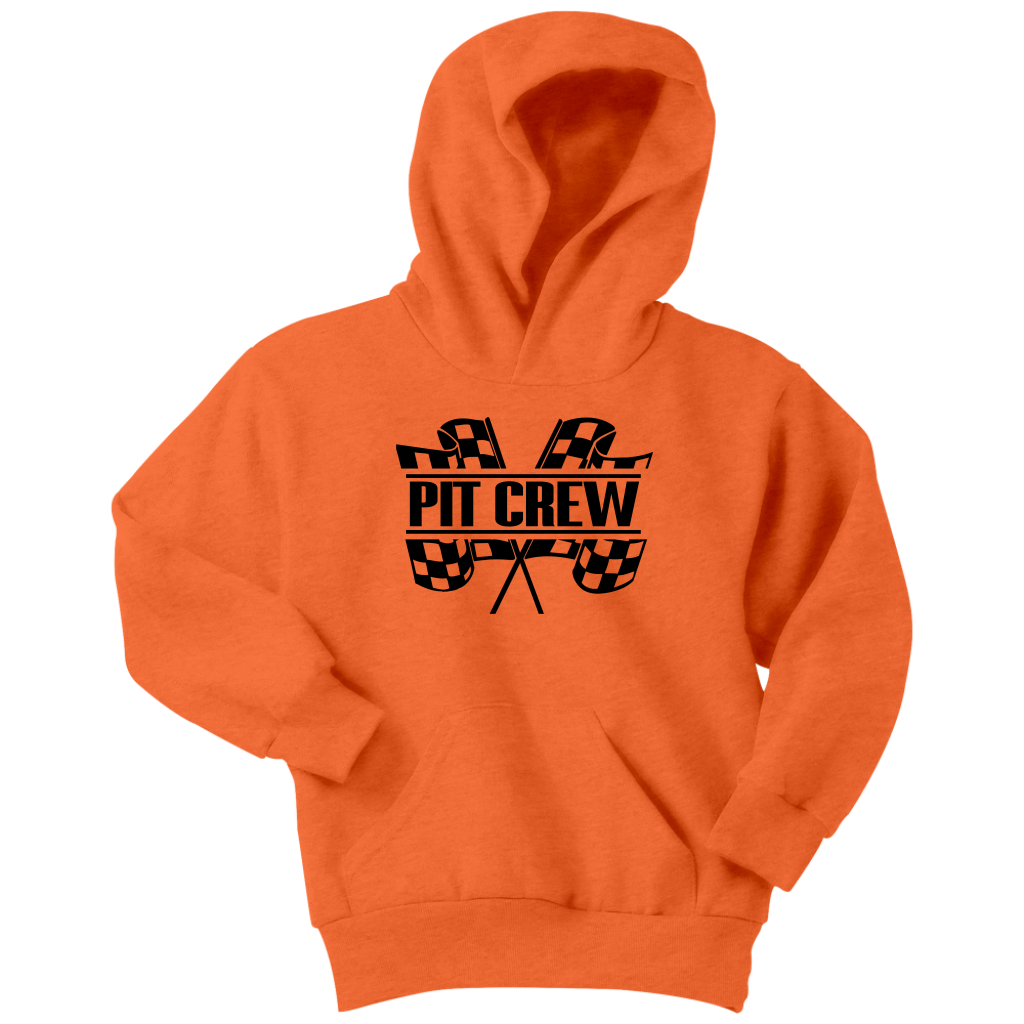 Pit Crew (BLK) Youth Hoodie or T-Shirt - Turn Left T-Shirts Racewear